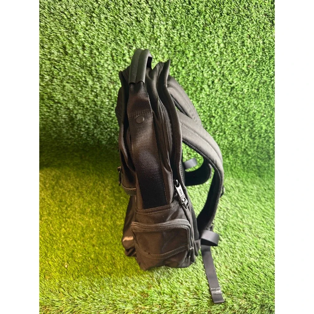 Tumi Alpha 3 Black Ballistic Nylon Leather Trim Backpack Mens Bag MSRP $695